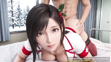 3D Animation: Nurse Tifa Can't Wait for Christmas - Your Special Holiday Checkup POV Uncensored Hentai