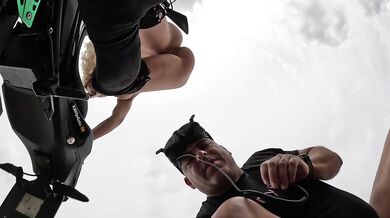 Drone Shooting Angie Lynx on a Motorbike Ends Up Fucking in public with Pilot Xaviphoto