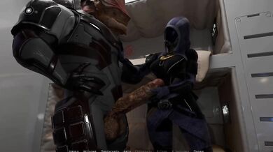 A quarian girl was exploring a cave and suddenly her cave was explored in space