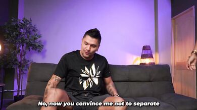 Brothers-in-law end up having sex at home when the husband isn't there!