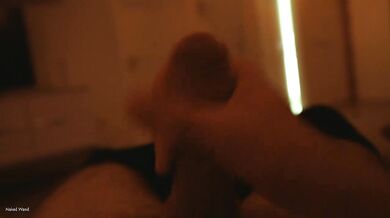 POV Fit Guy Finishing into Hand Close-Up View