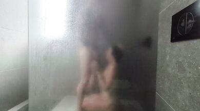 Getting deepthroated and filled in the shower