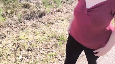 Titslapping in the woods