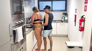 I devour my slutty stepmother while she's making me dinner.