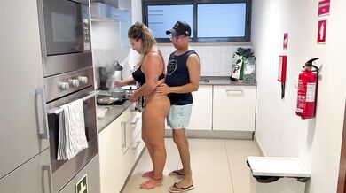 I devour my slutty stepmother while she's making me dinner.