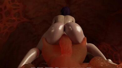 A space quarian girl needs a huge penis inside her ass and she finds two slugs who fuck her