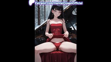 Pink Hair Anime Girl Blowing Bubblegum in Platform Boots – Cyberpunk Hentai Cosplay Tease