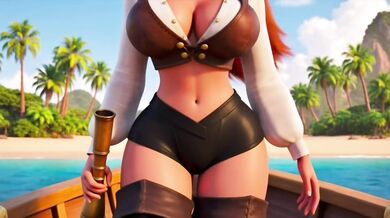 AI Generated - Hot Cartoon Pirate Babe POV Sloppy Blowjob Huge Tits Lanterns