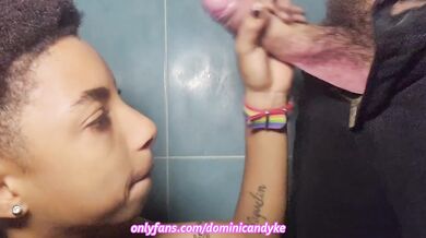 Daddys Good Girl Sucking Cock at the shower