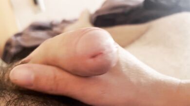 My stepsister grabs my small penis with her hand to make it bigger