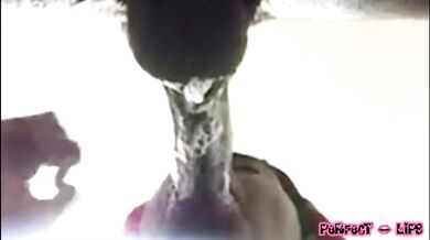 PERFECT LIPS mouth was so wet he couldn't help but to bust