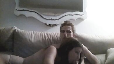 Hot real couple homemade sextape on couch