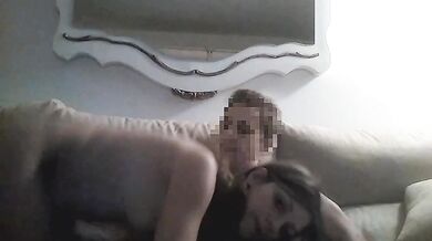 Hot real couple homemade sextape on couch