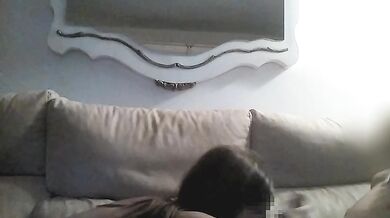 Hot real couple homemade sextape on couch