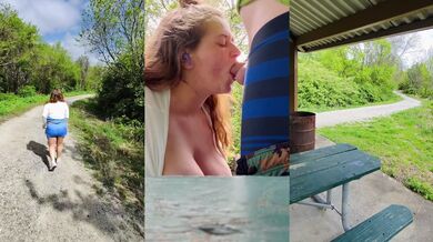 Huge tit slut teasing and fucking on the trail . Could you really resist?