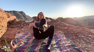 SUNSET FUCKFEST in the mountains with perfect body babe pt 1 - Horny Hiking - POV 4K