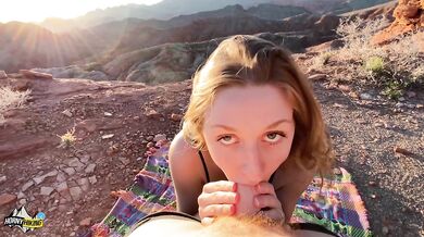 SUNSET FUCKFEST in the mountains with perfect body babe pt 1 - Horny Hiking - POV 4K