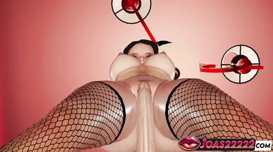 Roxy Uncensored 3D Animation: Goth Thighjob, Tied Standing Fuck & Creampie