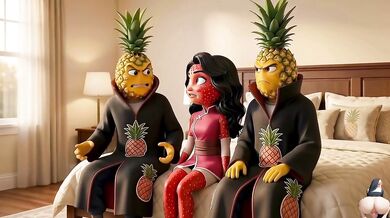 Moranguete Fucked Hard by Pineapple King & Pineapple Prince - Porno Fruit Novela Moranguete Takes Two Pineapples at Once Threesome Fruit Soap Opera