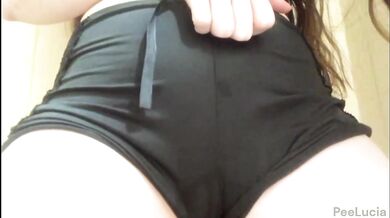 The naughty girl peed during the debut of her beautiful new lingerie # pee fetish # ASMR
