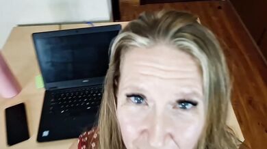 Office Meeting POV Turns Into Something Much More Intense Facial And Swallow