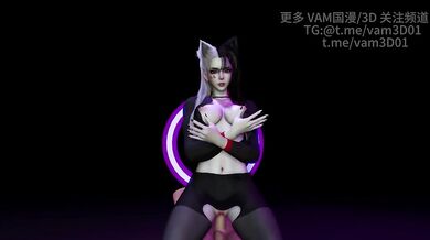 The fox spirit's riding and swaying dance