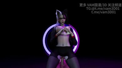 The fox spirit's riding and swaying dance