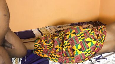 Step cousin on my bed wearing only panties (African Homemade)