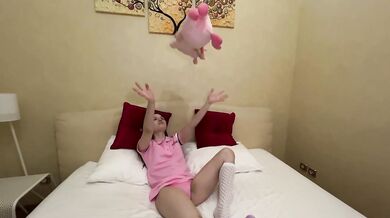 TEENY GIRL GOES CRAZY WITH ORGASMS AND CREAMPIE