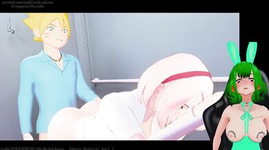 Boruto fucked Sakura while she was treating him in the hospital