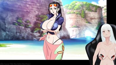 Nico Robin from One Piece fucks hard on a deserted island