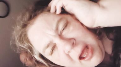 Sarah giggles takes her nightly load