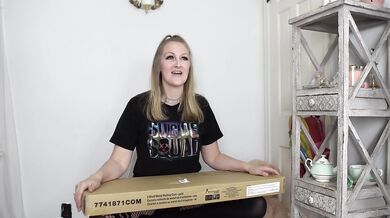 Hot Dumb Blonde Bimbo Builds Coffee Bar Backwards - SFW