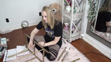 Hot Dumb Blonde Bimbo Builds Coffee Bar Backwards - SFW