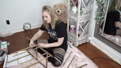 Hot Dumb Blonde Bimbo Builds Coffee Bar Backwards - SFW