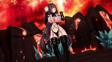 Elf VTuber Outfit Change Until Naked | MMD Hands Up