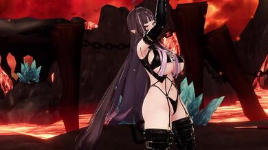 Elf VTuber Outfit Change Until Naked | MMD Hands Up