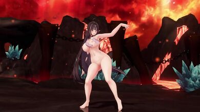 Elf VTuber Outfit Change Until Naked | MMD Hands Up