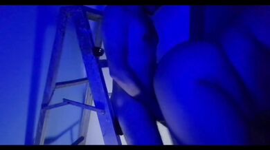 Plus-size Latina gets fucked on the painter's stairs