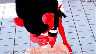 Meru the succubus bikini blowjob | Full & POV on patreon: Fantasyking3