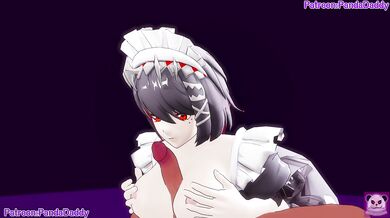 Zenless Zone Zero bunny suit hentai - big tits Ellen Joe Bunny Suit Blow Job for her boss hentai by PandaDaddy