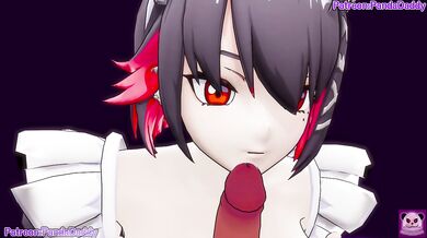 Zenless Zone Zero bunny suit hentai - big tits Ellen Joe Bunny Suit Blow Job for her boss hentai by PandaDaddy