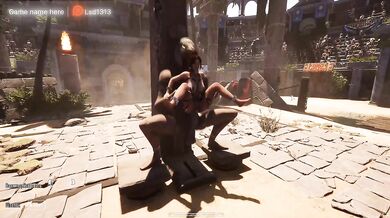 The ancient statue awakened and began rhythmically fucking Lara Croft in her tight ass. BDSM outfit. 3D Hentai Animation. part 2