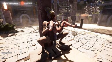 The ancient statue awakened and began rhythmically fucking Lara Croft in her tight ass. BDSM outfit. 3D Hentai Animation