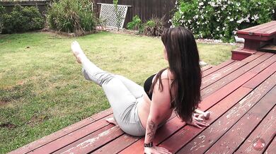 She let me dry hump and cum inside her for doing yoga at my house