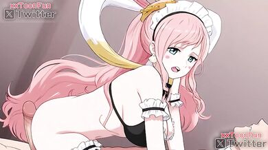 One Piece Coffee Maid hentai Adult animation - Shirahoshi Coffee Maid Blow Job Hand Job for her lord Hentai animation by xxtoonfun