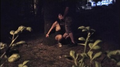 Dogging - A Cheating big tits wife sucks stranger cock