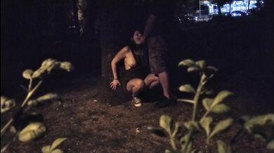 Dogging - A Cheating big tits wife sucks stranger cock