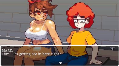Gym Buddies [ HENTAI Game ] msucular girl love to suck my cock after training !