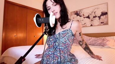 ASMR Girlfriend Licks Your Ears + Whispers Affirmations. She Wants Your Cock!
